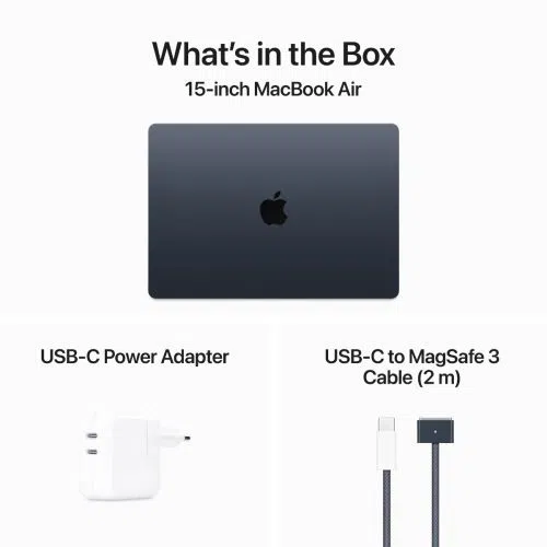 Prenosnik APPLE MacBook Air (2024) 15.3", M3 8C/10G 16GB/256GB, Midnight, IT KB (MC9G4)