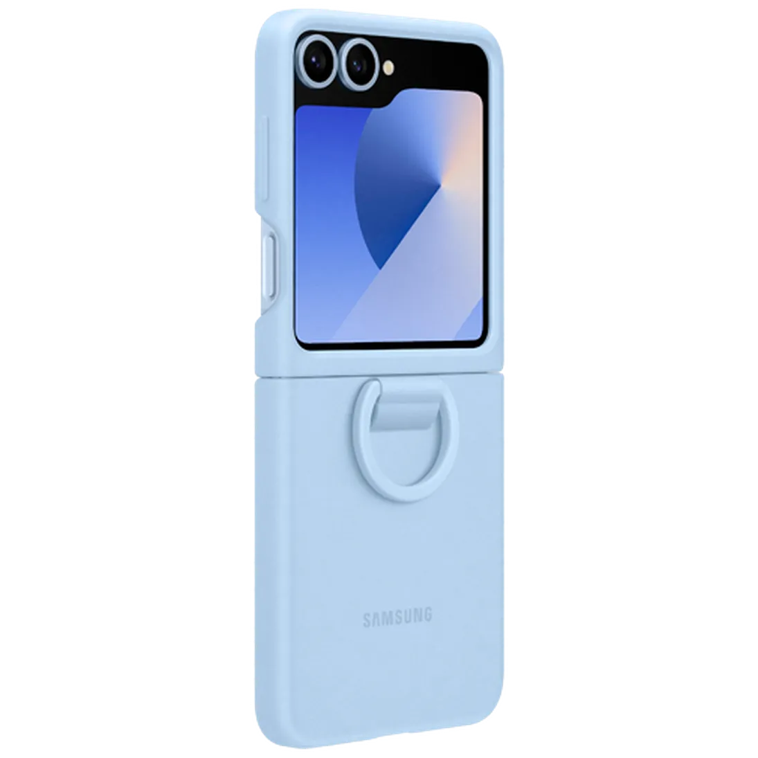Maskica SAMSUNG Silikonska Zadnja Ohišja s Prstnom Zaponko Modra SAMSUNG Galaxy Z Flip 6 (EF-P