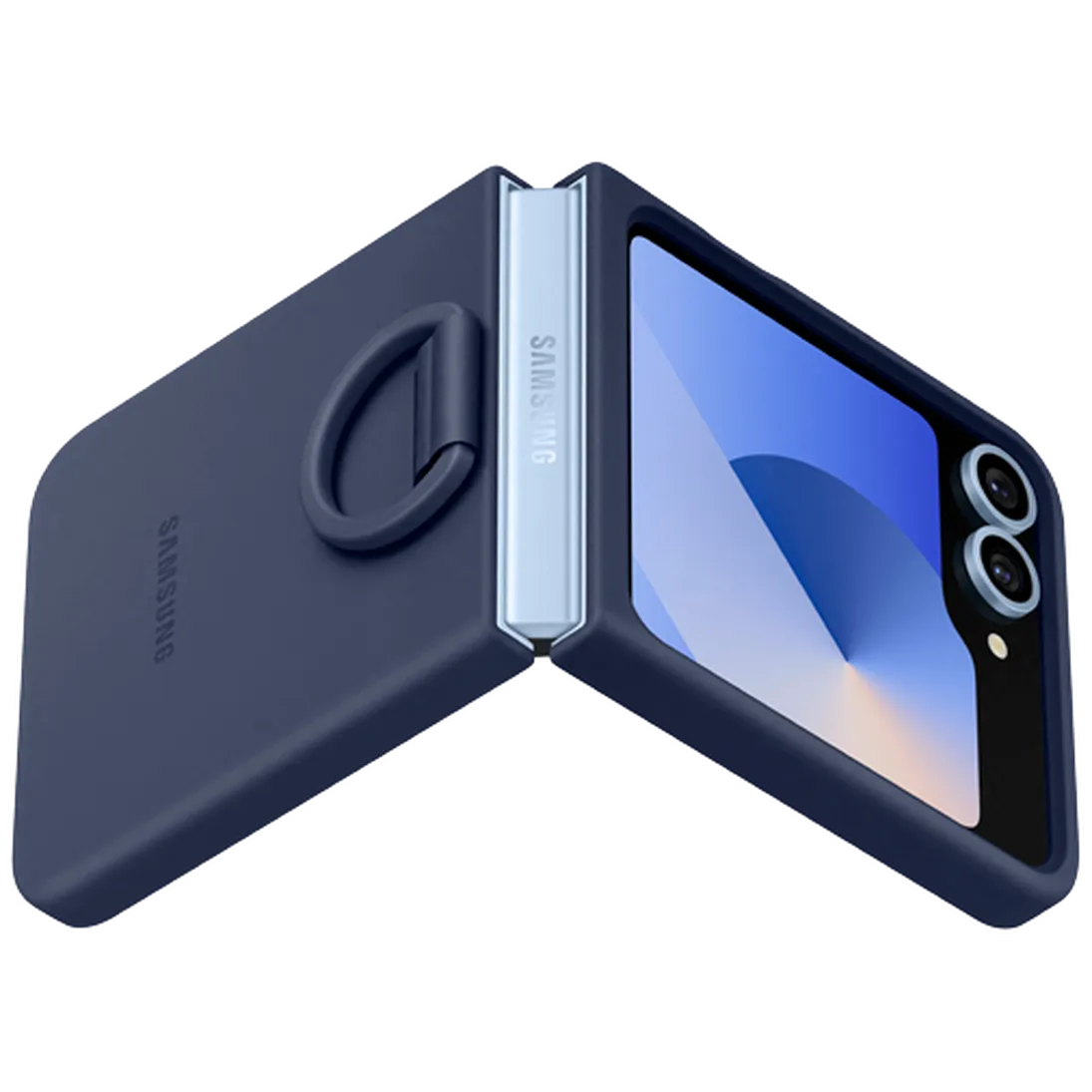 Maskica SAMSUNG Silikonska zadnja prevleka z obročem temno modra SAMSUNG Galaxy Z Flip 6