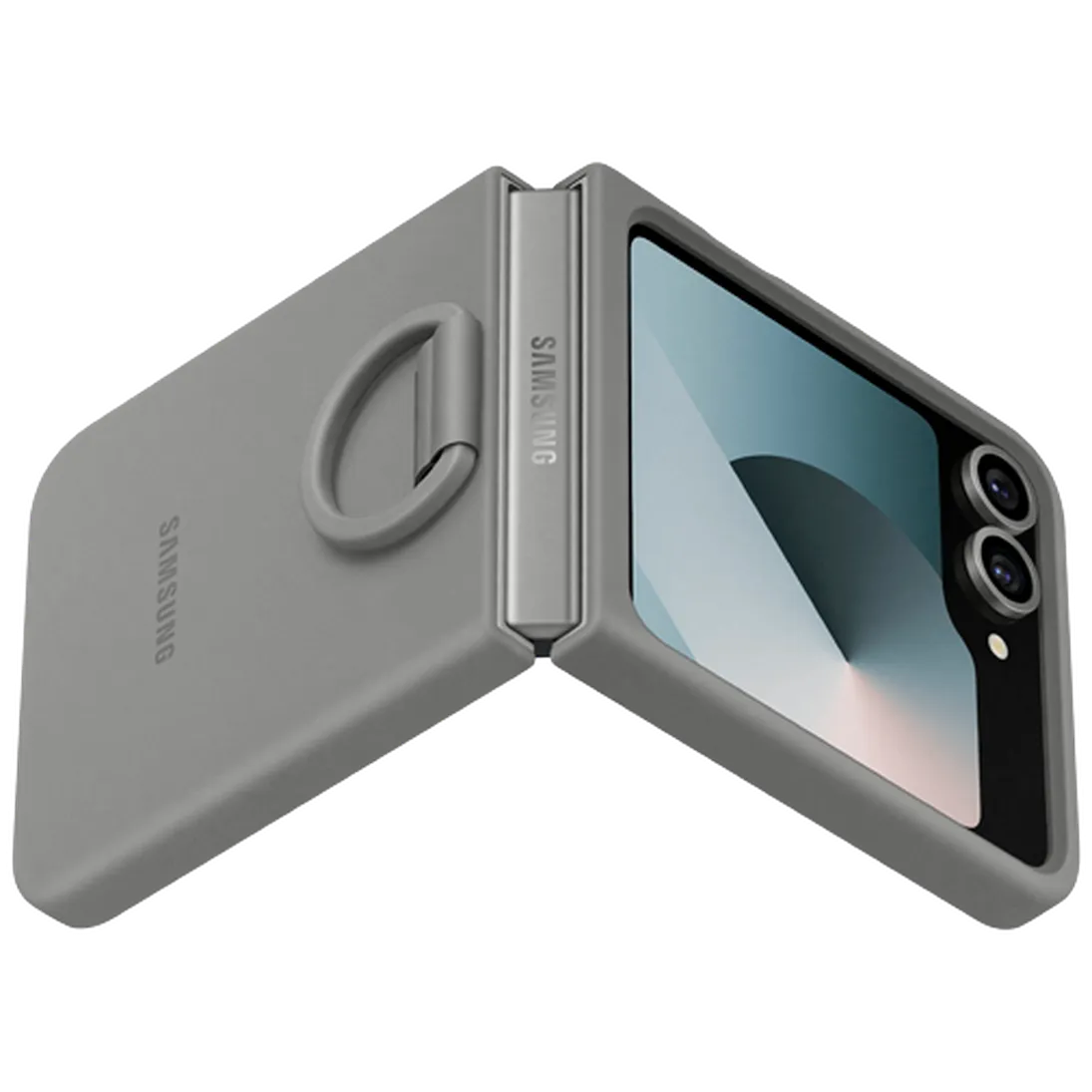 Maskica SAMSUNG Silikonska Zadnja Ohišja s Prstanom Sivo SAMSUNG Galaxy Z Flip 6 (EF-P