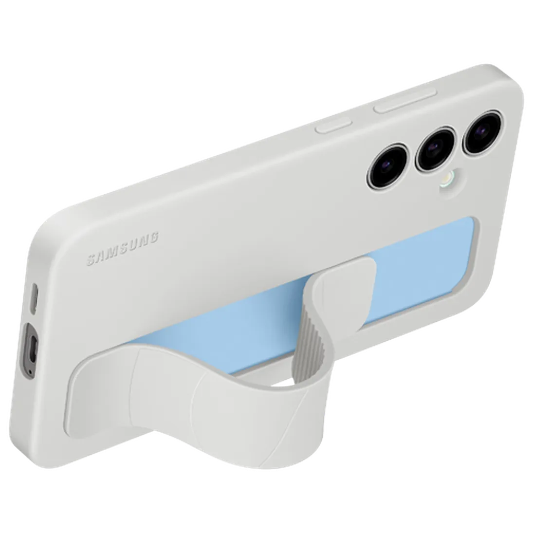 Maskica SAMSUNG Standing Grip Silikonska Zadašna Ohišja Sivo SAMSUNG Galaxy S24 FE (EF