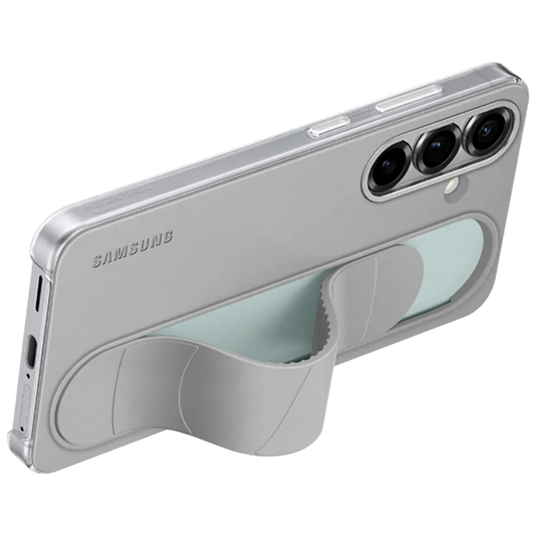 Maskica SAMSUNG Standing Grip Silikonska Zadnja Ohišje Sivo SAMSUNG Galaxy S25 (EF-GS