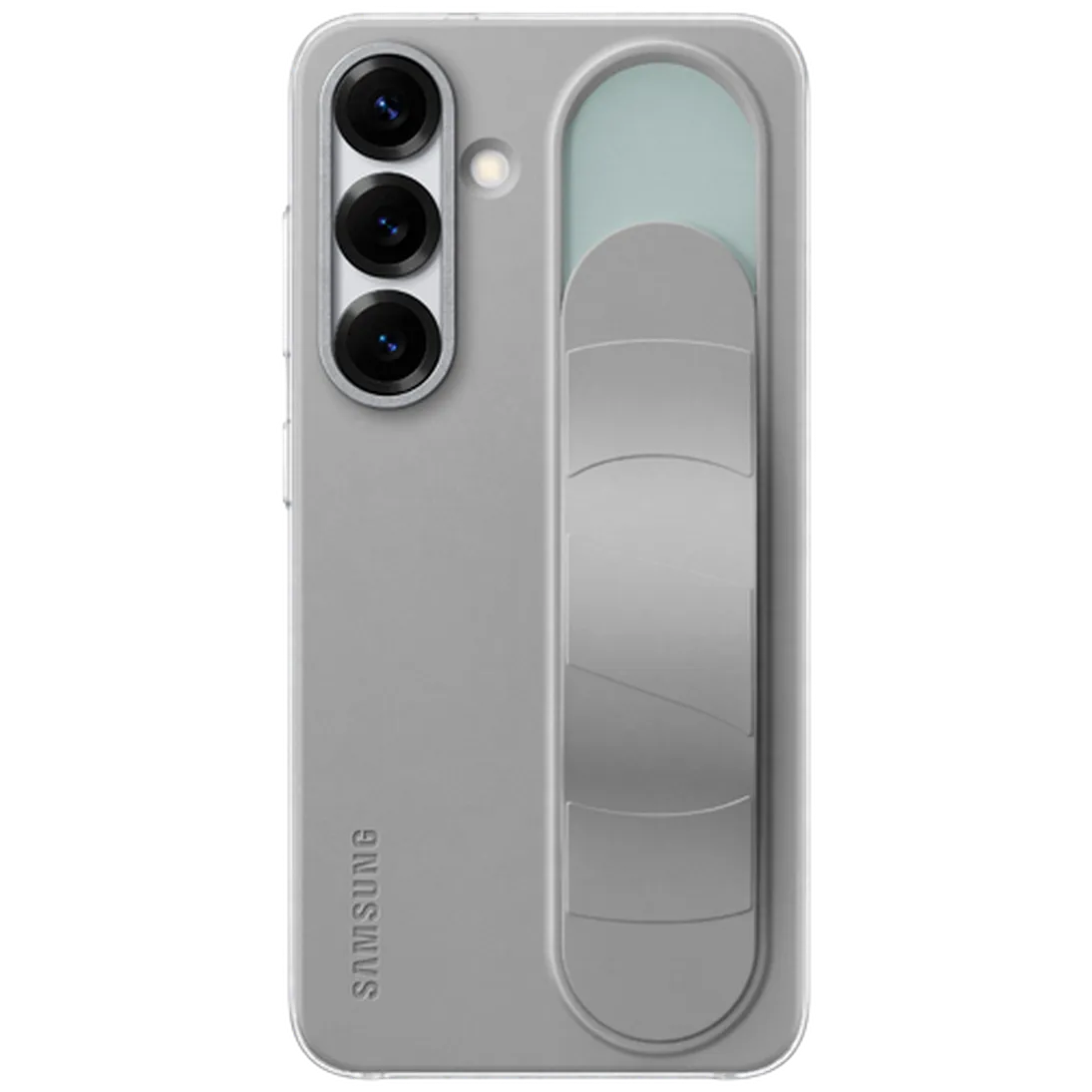 Maskica SAMSUNG Standing Grip Silikonska Zadnja Ohišje Sivo SAMSUNG Galaxy S25 (EF-GS