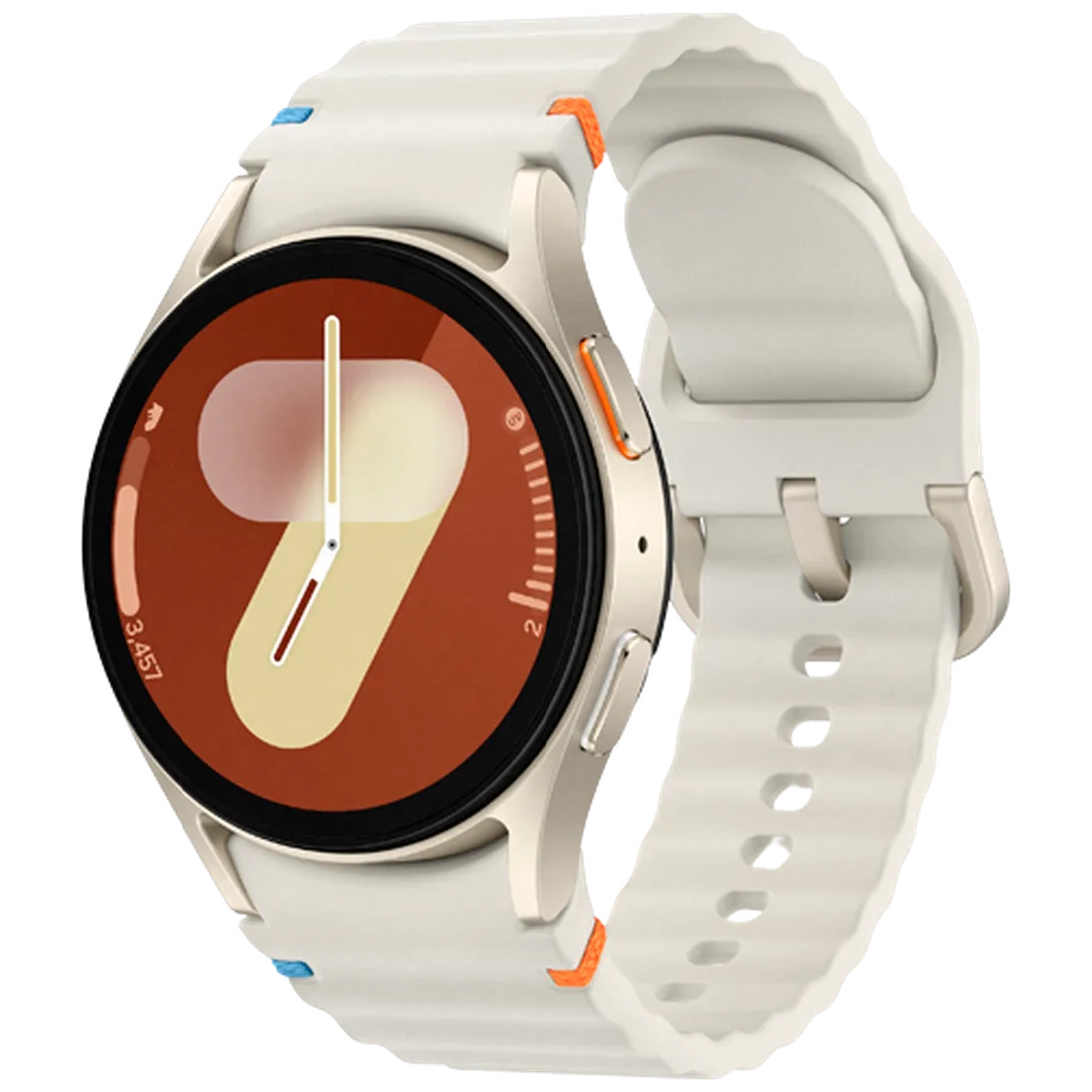 Pametni ura SAMSUNG Galaxy Watch 7 40mm Bež (Bela gumirana zapestnica) (SM-L300NZEAE