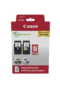 Canon PG-560 + CL-561 Multipack (3713C008) original tinte + 50 list. foto papir