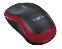 Miška LOGITECH M185, brežična, črno-rdeča (910-002240)