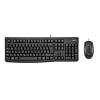 Tipkovnica + miš LOGITECH MK120, žični, črni (920-002549)