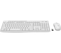 Tipkovnica + miš LOGITECH MK295, brezžični, bel (920-009824)