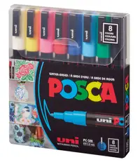Uni pak marker Posca pc-3m sortirane barve 8/1