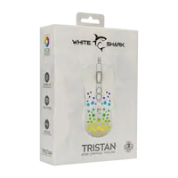 Miška WHITE SHARK GM-9004 TRISTAN-2, RGB, 12800 dpi, bel
