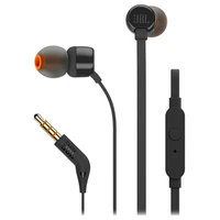 Slušalke JBL Tune 110, žične, In-ear, 3.5mm, mikrofon, črne (JBLT110BLK)