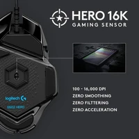 Miška LOGITECH G502 HERO, gaming, žični, črni (910-005471)