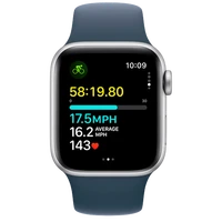 Pametni gled OS APPLE Watch SE 2023 40mm Srebrna, Modra Silikonska Traka M/L (MRE23QF/A)