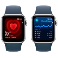 Pametni gled OS APPLE Watch SE 2023 40mm Srebrna, Modra Silikonska Traka M/L (MRE23QF/A)