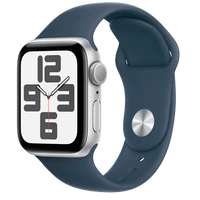 Pametni gled OS APPLE Watch SE 2023 40mm Srebrna, Modra Silikonska Traka M/L (MRE23QF/A)