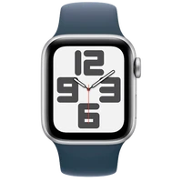 Pametni gled OS APPLE Watch SE 2023 40mm Srebrna, Modra Silikonska Traka M/L (MRE23QF/A)