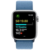Pametni ure APPLE Watch SE 2023 40mm Srebrna, Modra najlonska zapestnica (MRE33QF/A)