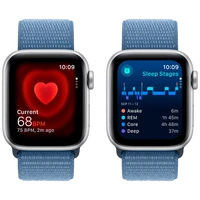 Pametni ure APPLE Watch SE 2023 40mm Srebrna, Modra najlonska zapestnica (MRE33QF/A)
