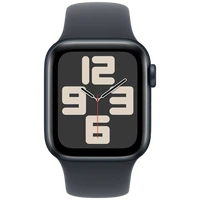 Pametni ure APPLE Watch SE 2024 40mm Črna, Črn Silikonski Trak M/L (MXE93QF/A)