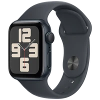 Pametni ure APPLE Watch SE 2024 40mm Črna, Črn Silikonski Trak M/L (MXE93QF/A)