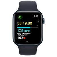Pametna ura APPLE Watch SE 2023 44mm Črna, Črn Silikonski Pas S/M (MRE73QF/A)