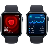Pametna ura APPLE Watch SE 2023 44mm Črna, Črn Silikonski Pas S/M (MRE73QF/A)