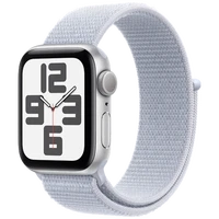Pameten ura APPLE Watch SE 2024 40mm Srebrna, Svetlo Modra Najlonska Zaponka (MXEE3QF/A)