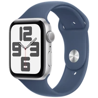 Pametni telefon APPLE Watch SE 2024 44mm Srebrna, Modra Silikonska Zapestnica S/M (MXEQ3QF/A)
