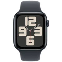 Pametni ura APPLE Watch SE 2024 44mm Črna, Črn Silikonski Trak S/M (MXEJ3QF/A)
