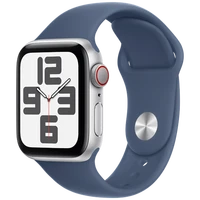 Pametni ura APPLE Watch SE 2024 4G 40mm Srebrna, Modra Silikonska Zapenjala M/L (MXGG3QF/A)