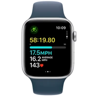 Pametni ura APPLE Watch SE 2023 44mm Srebro, Modra Silikonska Naramnica M/L (MREE3QF/A)