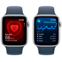 Pametni ura APPLE Watch SE 2023 44mm Srebro, Modra Silikonska Naramnica M/L (MREE3QF/A)