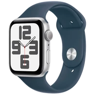 Pametni ura APPLE Watch SE 2023 44mm Srebro, Modra Silikonska Naramnica M/L (MREE3QF/A)