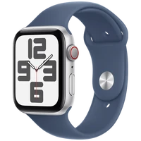 Pametni uri APPLE Watch SE 2024 4G 44mm Srebrna, Modra Silikonska Zanka M/L (MXGQ3QF/A)
