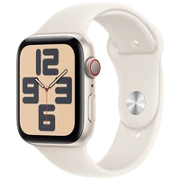 Pametni uri APPLE Watch SE 2024 4G 44mm Zlato, Bež Silikonski Trak S/M (MXGT3QF/A)