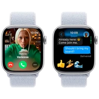 Pameten ura APPLE Watch S10 42mm Srebrna, Svetlo modra najlon trak (MWWD3QF/A)