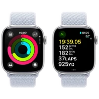 Pameten ura APPLE Watch S10 42mm Srebrna, Svetlo modra najlon trak (MWWD3QF/A)