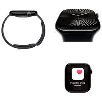 Pametni vpliv APPLE Watch S10 42mm Črna, Črn gumijast trak M/L (MWWF3QF/A)