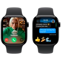 Pametni ura APPLE Watch S10 42mm Črna, Črn gumijast trak S/M (MWWE3QF/A)