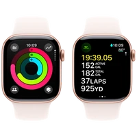 Pametne ure APPLE Watch S10 42mm Zlata, Roza Guma Pas M/L (MWWJ3QF/A)