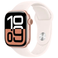 Pametne ure APPLE Watch S10 42mm Zlata, Roza Guma Pas M/L (MWWJ3QF/A)