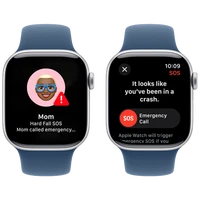 Pametni ura APPLE Watch S10 42mm Srebrna, Modra gumijasta zapestnica M/L (MWWC3QF/A)