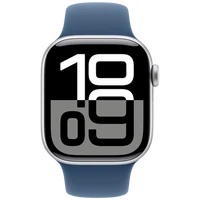 Pametni ura APPLE Watch S10 42mm Srebrna, Modra gumijasta zapestnica M/L (MWWC3QF/A)