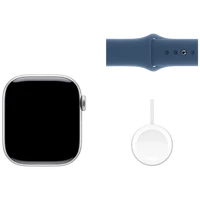 Pametni ura APPLE Watch S10 42mm Srebrna, Modra gumijasta zapestnica S/M (MWWA3QF/A)