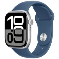 Pametni ura APPLE Watch S10 42mm Srebrna, Modra gumijasta zapestnica S/M (MWWA3QF/A)