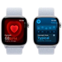 Pametni ure APPLE Watch S10 4G 42mm Srebrna, Svetlo Modra Nylon Trak (MWX53QF/A)