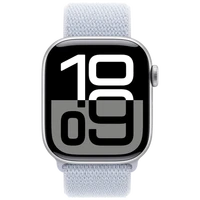Pametni ure APPLE Watch S10 4G 42mm Srebrna, Svetlo Modra Nylon Trak (MWX53QF/A)