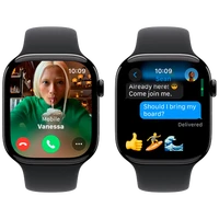 Pametni uro APPLE Watch S10 4G 46mm Črna, Črn gumijast pašček S/M (MWY33QF/A)