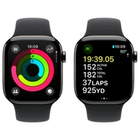 Pametni pametni APPLE Watch S10 4G 46mm Slate Titanium, Črna guma pas S/M (MWYD3QF/A)