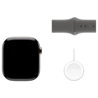 Pametni cepilnik APPLE Watch S10 4G 46mm Naravni titan, Siva gumijasta zapestnica M/L (MWYA3QF/A)